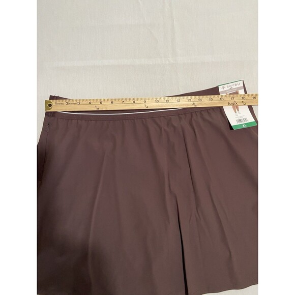 Women’s Brown Resort Skort Sz XL 2 Slash Pockets 2 Zip Pockets Pull On Stretch - Picture 11 of 12